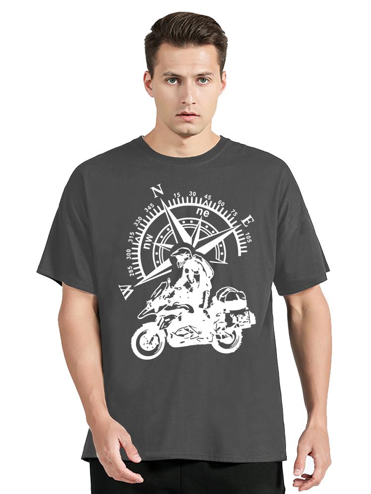 

Funny Motorbike T-Shirt Men s Mountain Adventure T Shirt New Hip Hop Streetwear Tshirt Motorcycle Travel Compass Clothes Tees... S разноцветный