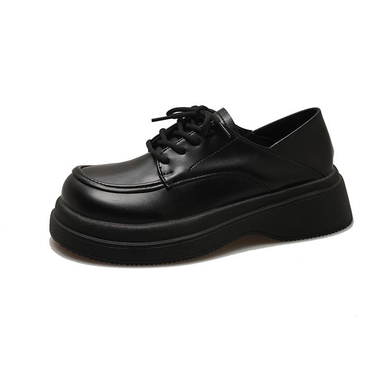British Style Authentic Leather Shoes Women's Spring New Platform Height Increasing Japanese Style Mary Jane Shoes Loafers