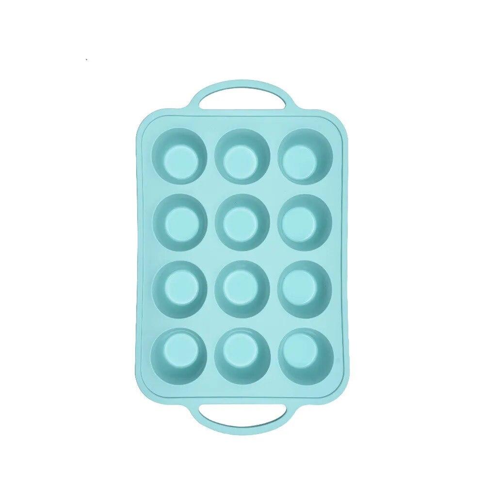 

Мини-силиконовая форма для торта с 12 отверстиями, встроенное кольцо из нержавеющей стали, форма для выпечки печенья с помадкой, антипригарные силиконовые формы для торта, инструменты для выпечки