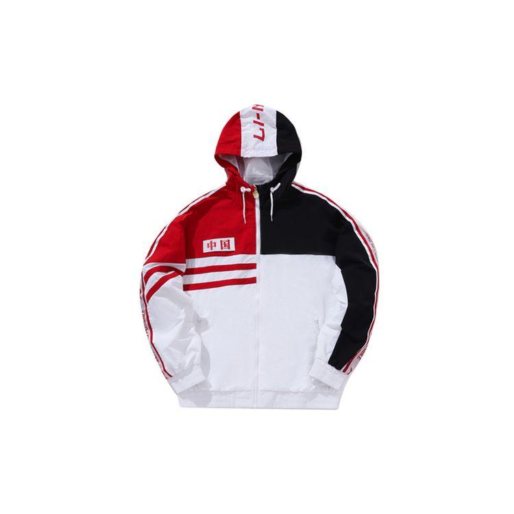 

Li Ning ретро куртка с капюшоном мужская верхняя одежда белый красный AFDN371-1 XXL
