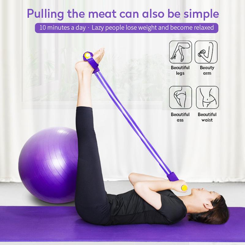 Fitness Gum 4 Tube Resistance Bands Latex Pedal Exerciser Sit-up Pull Rope Expander Elastic Bands Yoga Equipment Pilates Workout