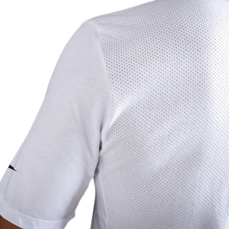Nike Solid Color Crew Neck Pullover With Logo Print Short Sleeve T-Shirt Men Tops White 830950-100