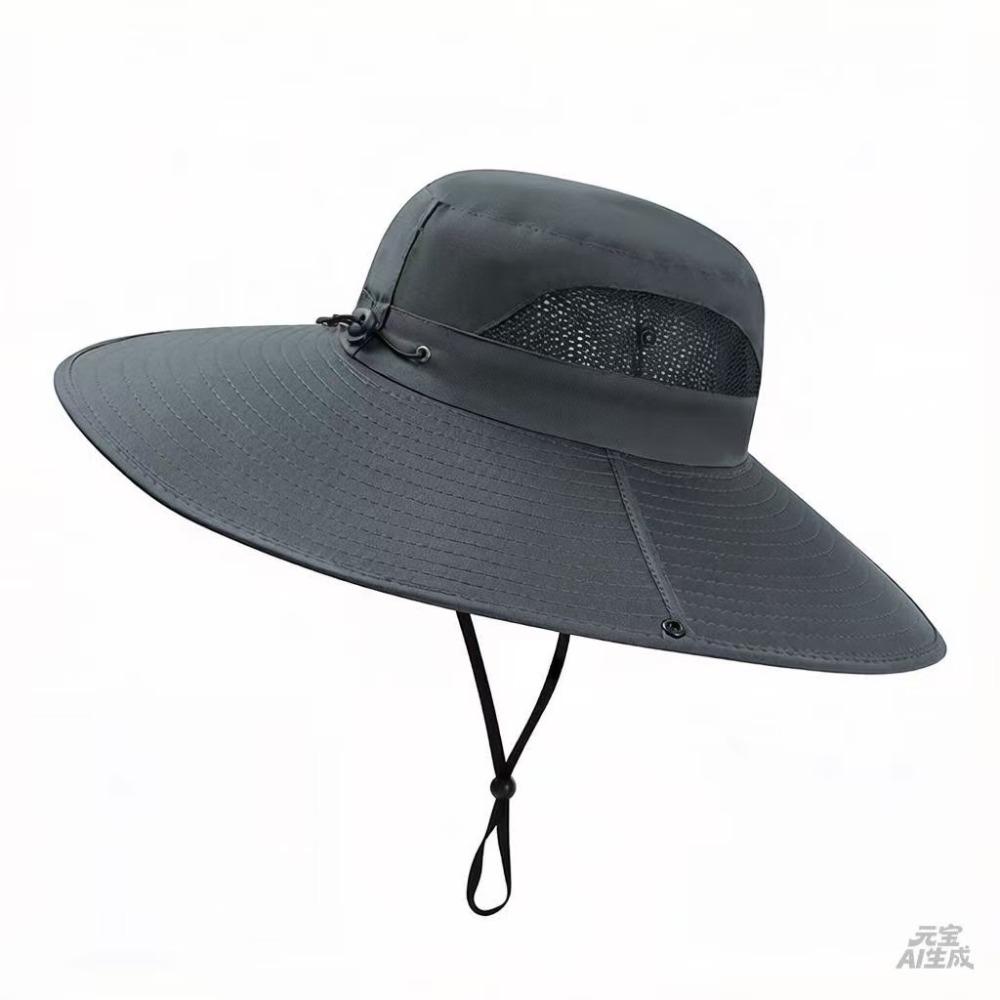 UV Protection Solar Fan Bucket Hat, Outdoor Fishing Sun Protection Cooling Fisherman Cap