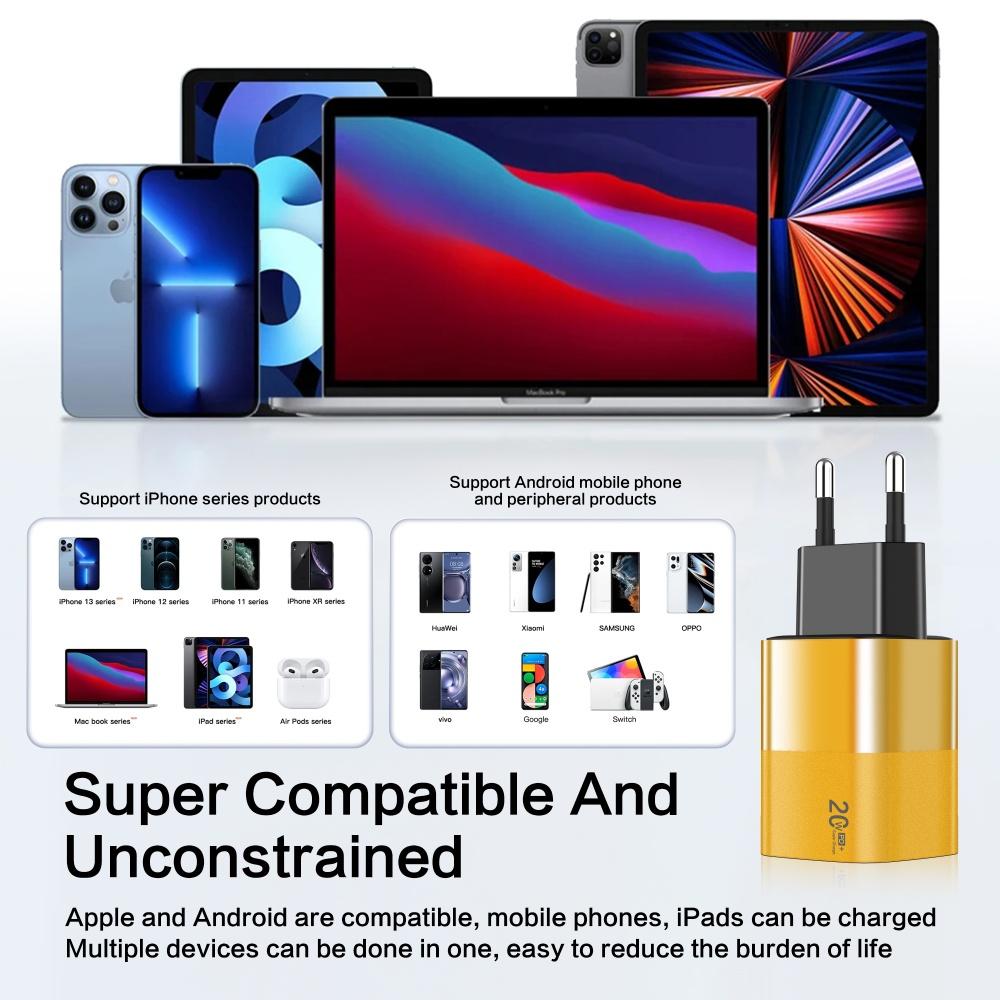 20W USB Type C Charger Fast Charging Mobile Phone Charger Adapter QC 3.0 Wall Charger For iPhone Samsung Xiaomi PD Quick Charger