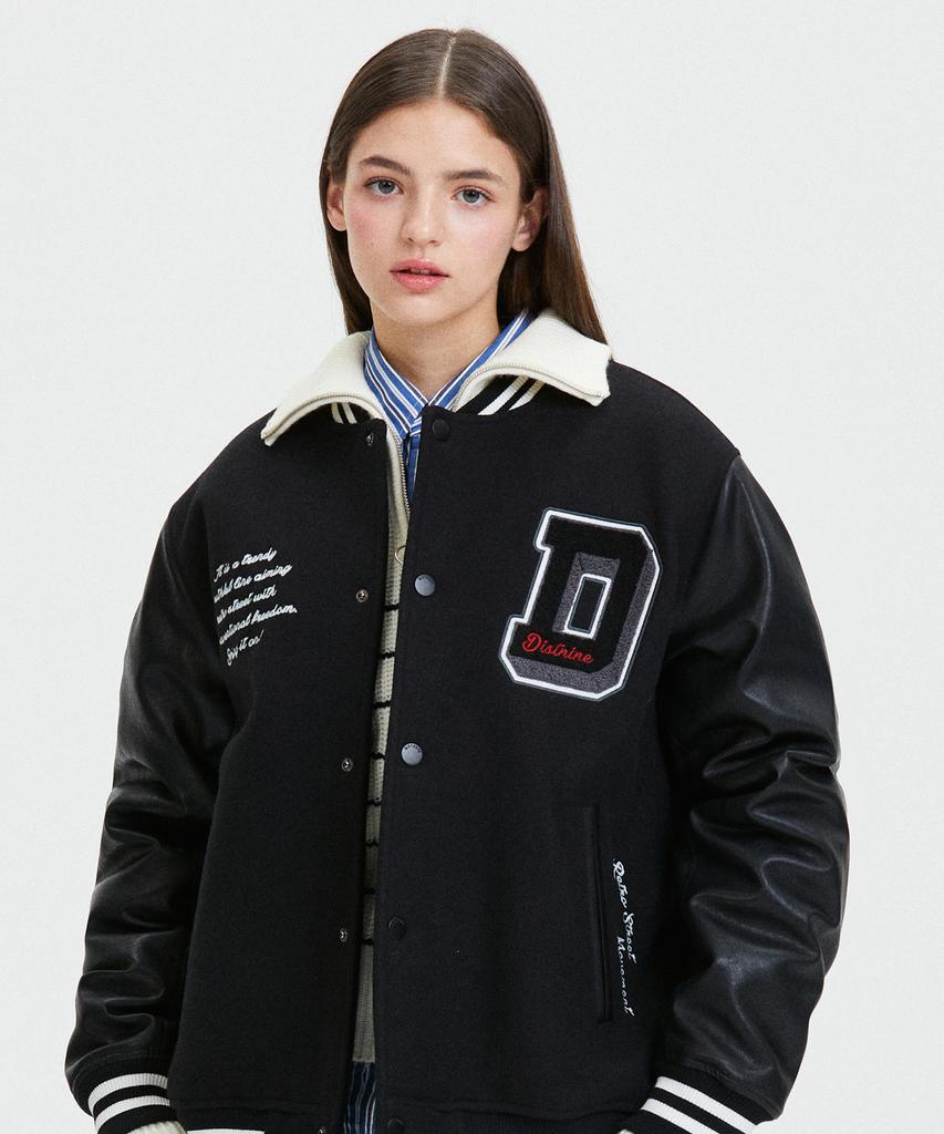 Distn9Ne D Wappen Varsity Padded Jumper Black (Lo1Ju016-076)