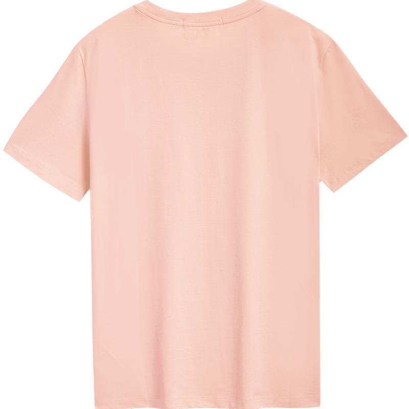 Calvin Klein Letter Print Casual Short Sleeve T-Shirt Women Tops Cherry-Blossom-Pink J219146-TA9