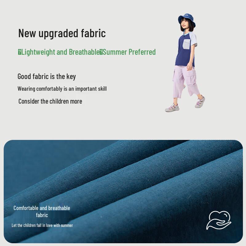 EBAER Unisex Kids' Lightweight Summer Cargo Pants