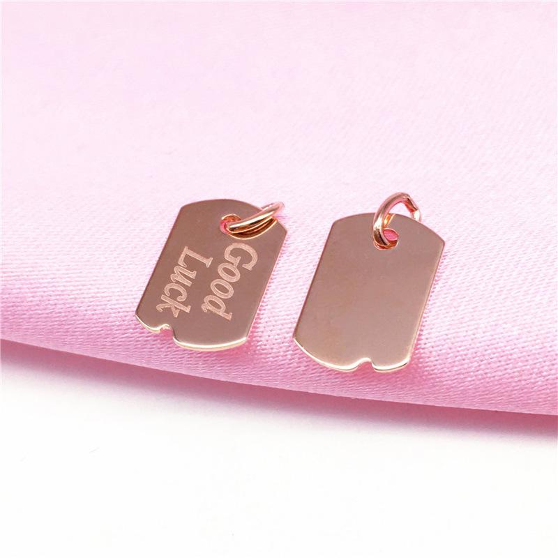 Изысканный русский 585 Пурпурный золотой цвет Позолоченный Розовое золото Кулон Модный Глянцевый Буква Бренд Кулон Ожерелье (single pendant)