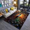Radiant Peacock Vibrant Feather Display Carpet Yoga Living Room Room Decor Children's Crawling Mat Doormat Area Rug
