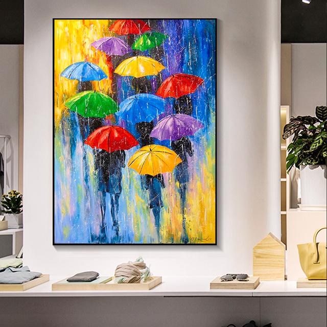 

Абстрактные красочные граффити-зонтик, холст, живопись, постеры и принты, настенные художественные картины для гостиной, домашний декор, без рамки 21cm×30cm NoFrame
