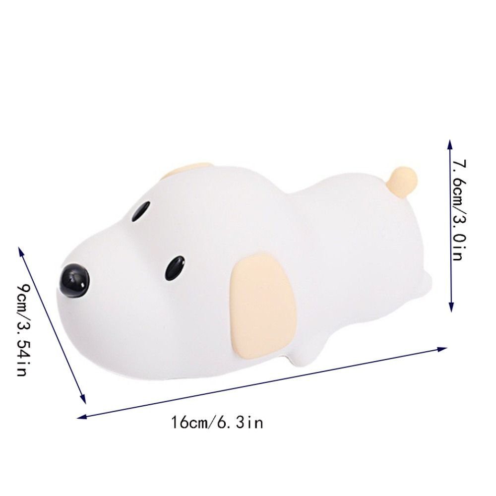 USB Rechargeable Papa Puppy Night Lamp Silicone Animal Lamp Puppy Night Light  Bedroom Decor