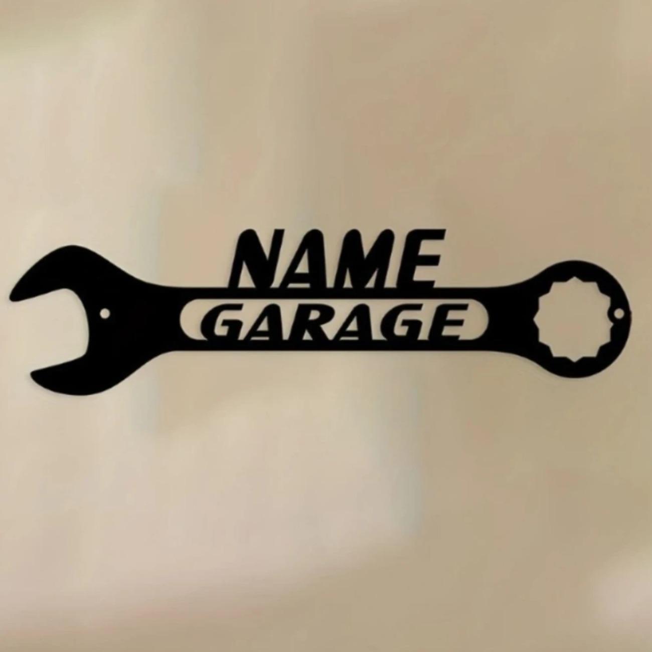 

Custom Metal Wrench Garage Wall Art Sign Personalized Name Plate Man Cave Decor Dad Father s Day Gift L чорний