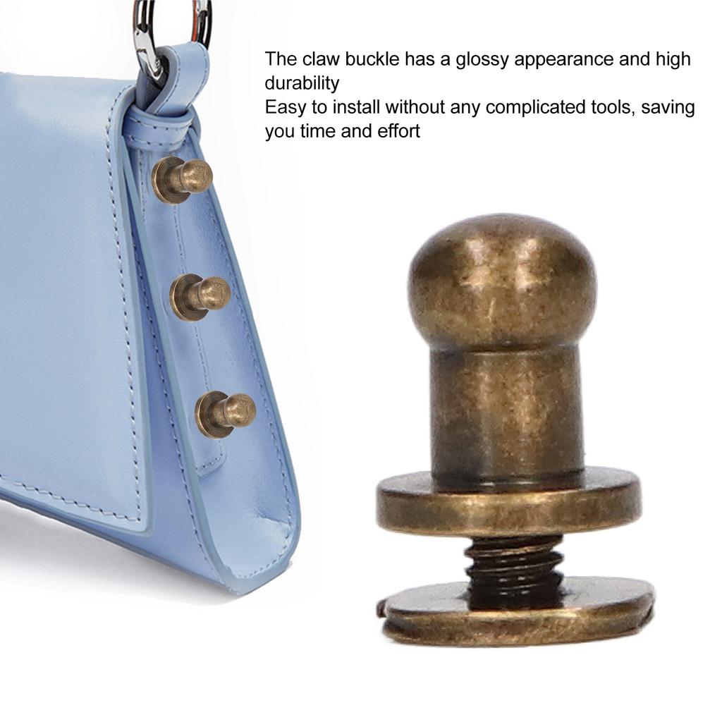200 Sets Chicago Screws Round Head Rivets 7x5mm   Handcraft Pure Copper Round Head Rivets Leather Rivets for Handbag