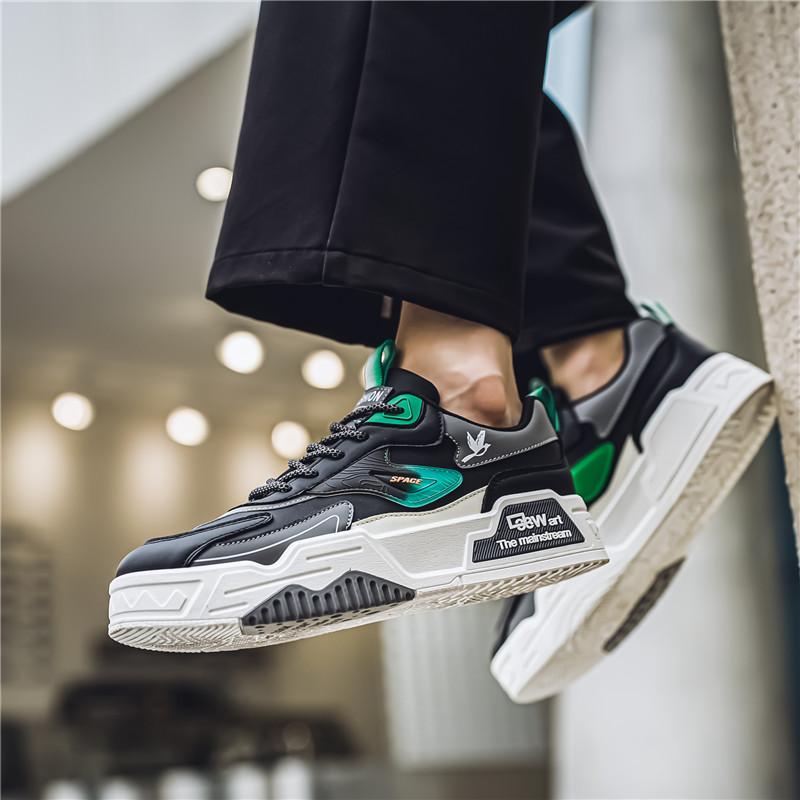 Męskie buty sportowe casualowe sneakersy w stylu ulicznym studenckie oversize czarne buty do skateboardingu