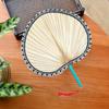 Hemming Palm Leaf Fan with Tassel Summer Fan Room Wall Decoration Handheld Fan  Performance Props
