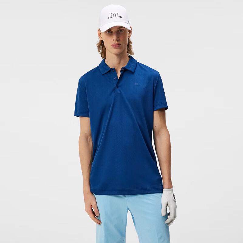 J.Lindeberg Men's Golf Series Jacquard Logo Polo T-Shirt