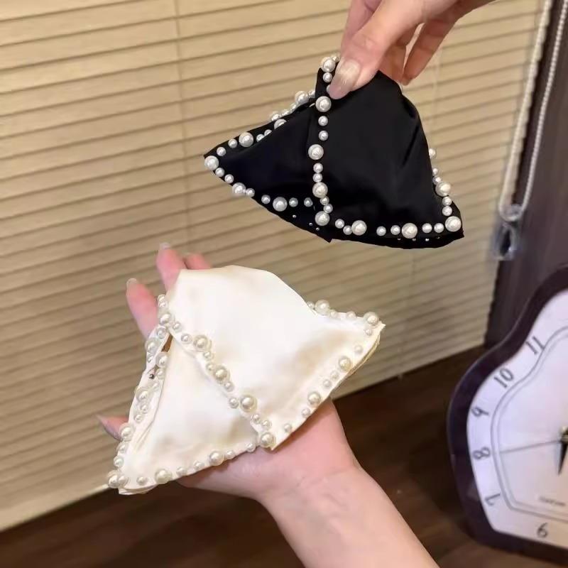 Bow Hair Claw Clip Solid Color Black White Hair Shark Grab Clip Hair Style Tools Hair Accessories For Women Girl