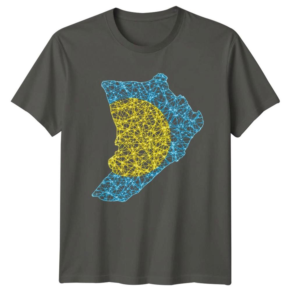 Palau Map Connected Graphic Unisex TShirt Unisexs Tee Unisexs Top S