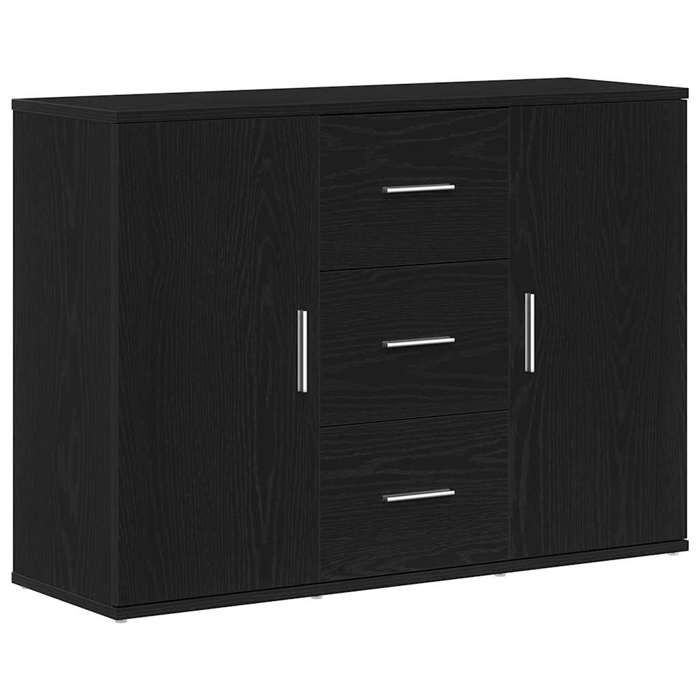 VidaXL Buffet chêne noir 91x29,5x65 cm bois d'ingénierie, meuble de rangement, meuble de rangement de cuisine, meuble de 862477