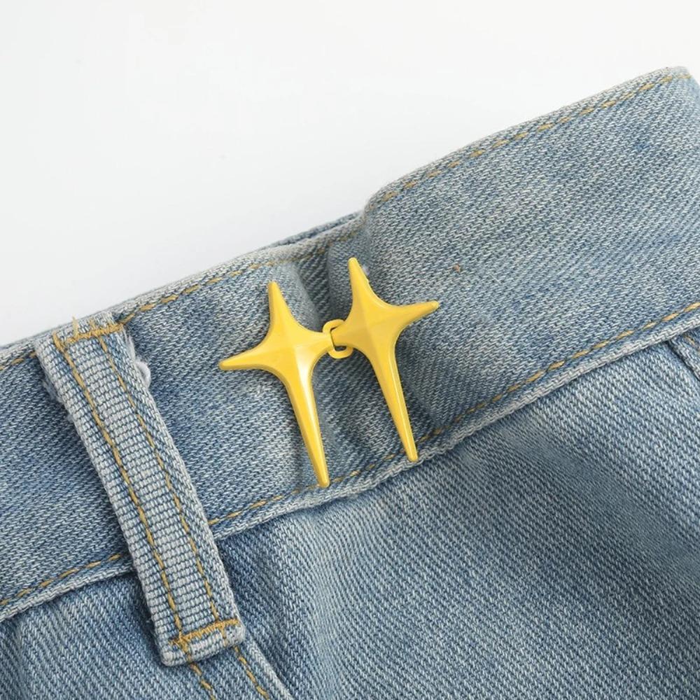 2 Paar Verstellbare Hosenbundschnallen Einziehbare Stiftclips für Jeans Hosen Röcke Taillenstraffer Druckknopf-Versteller Hosen