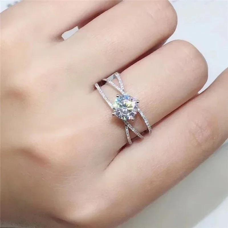 New Newly Fancy Cross Rings For Women Delicate Bridal Wedding Ring With Shiny Crystal Cubic Zirconia Lady'S Statement Jewelry