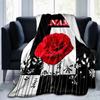 1PC Custom Name Rose Floral Art Flannel blankets Patterns Throw Blanket All-Season Soft Gift for Couch, Bed, Camping gifts