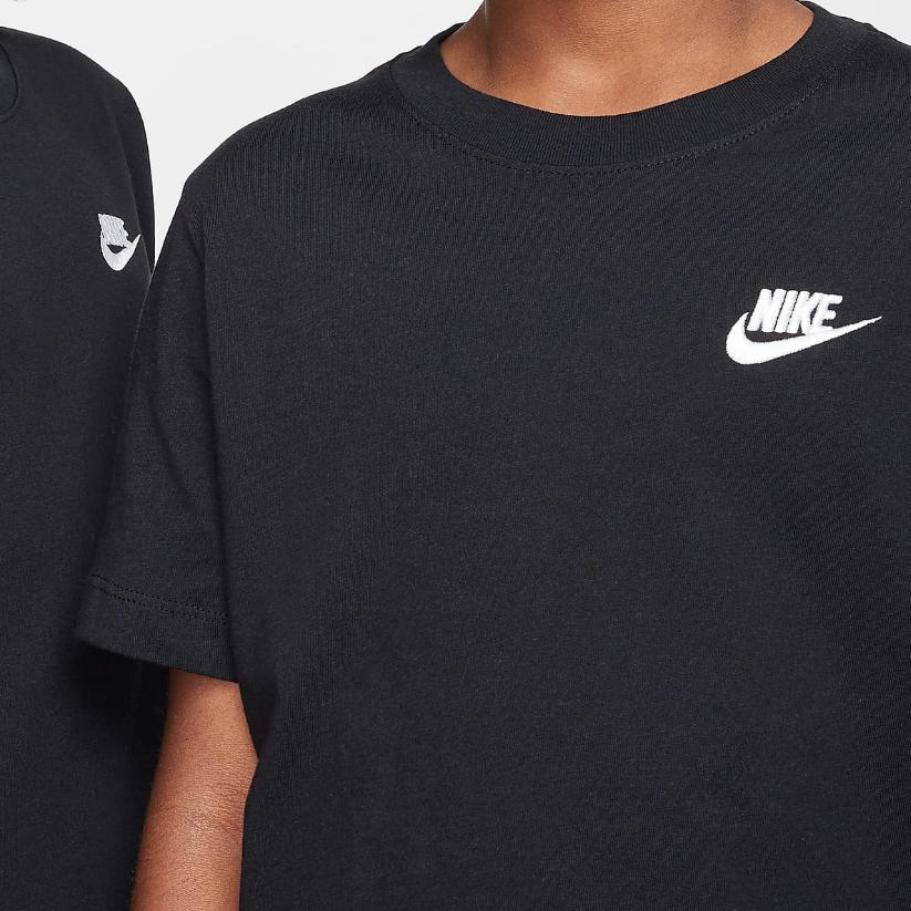 Nike Sportswear Soft Breathable Casual Short Sleeve T-Shirt Kids Tops Black FZ5177-010