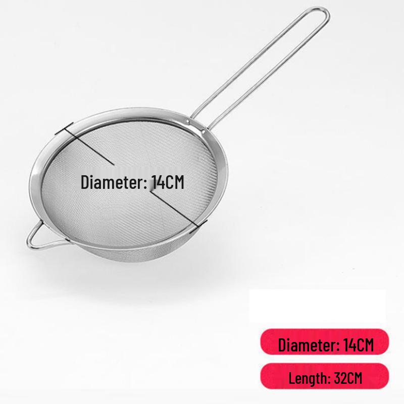 Wide-Edge 201 Stainless Steel Twill Oil-Pattern Kitchen Oil Skimmer & Filter Mesh Strainer for Soy Milk and Flour