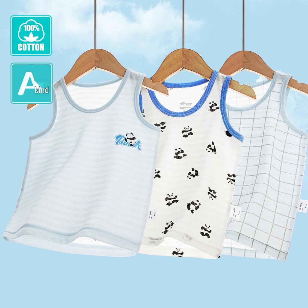 3-Piece Breathable Cotton Vest Set for Boys and Girls - Summer Style