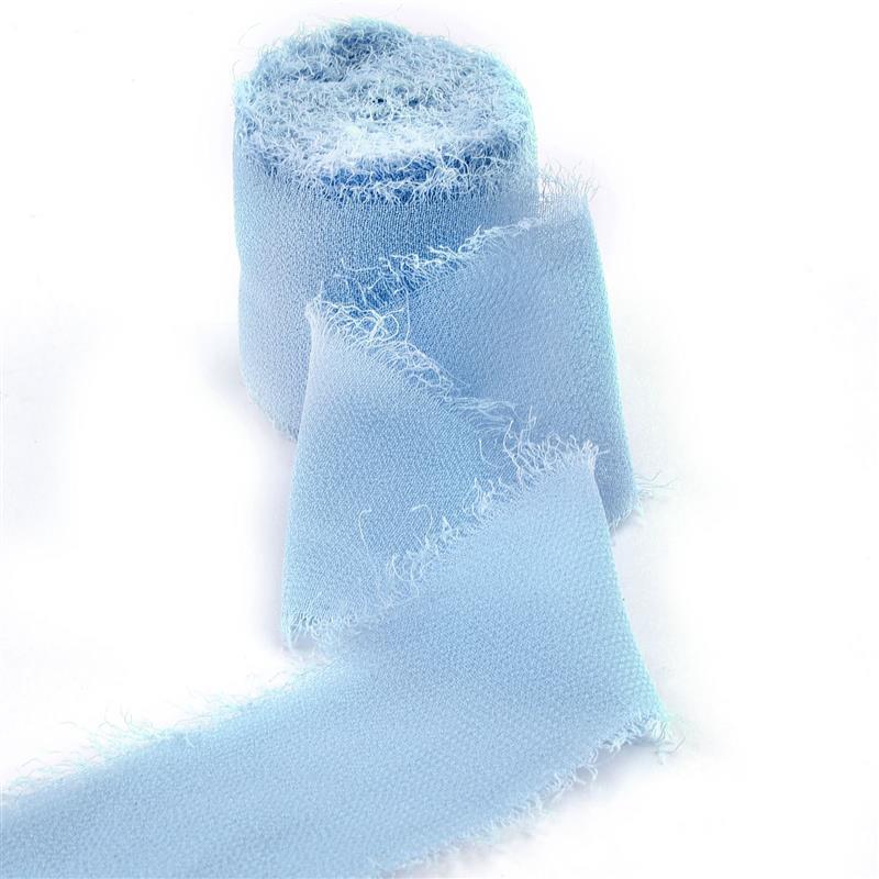 5M Handgefertigtes Ausgefranstes Satin Chiffon Seidenband Für Hochzeitseinladung Verpackung Sträuße Geburtstagsfeier Dekorationen Geschenke