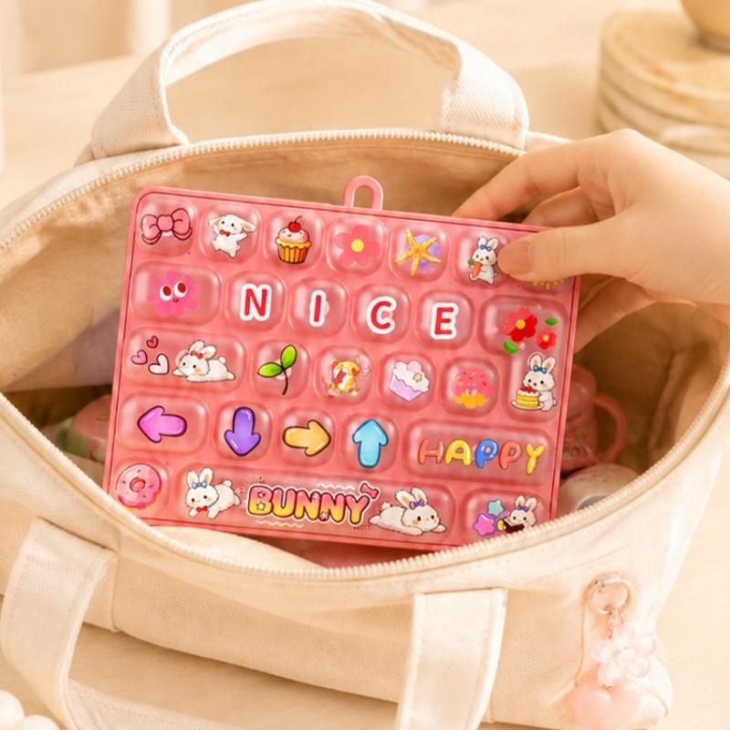 26 Grid Keycap Clicker Anti Stress Fidget Keyboard Keychain Decompression Button Cartoon Hand Relax Party Favor Gift