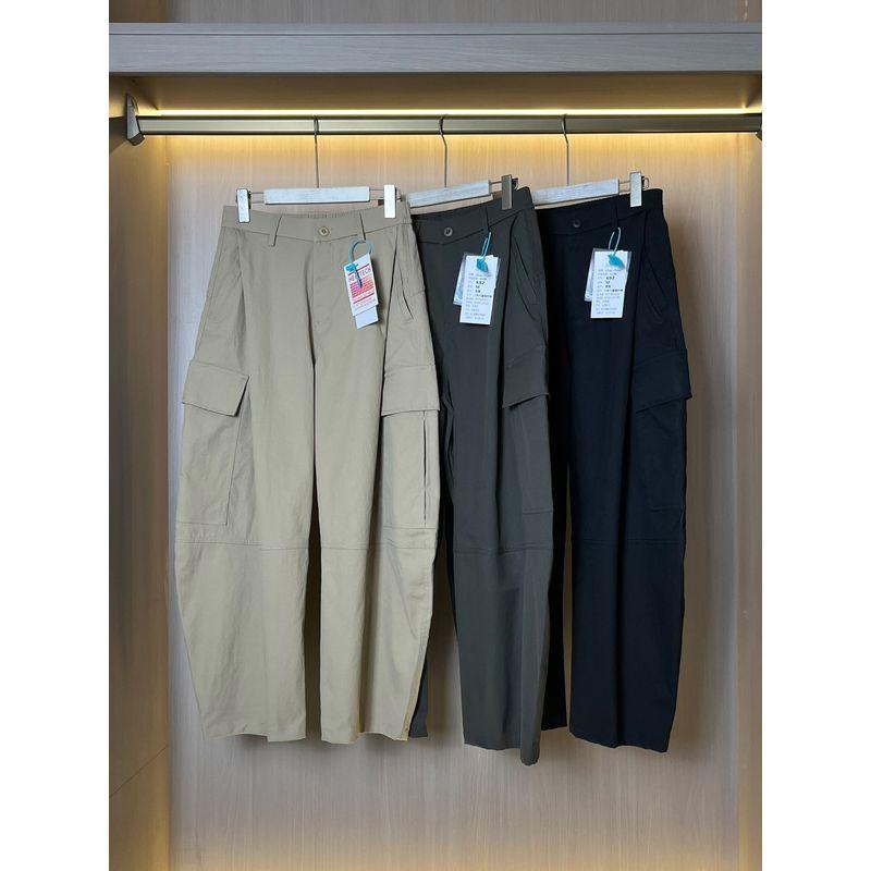 Trade Surplus Authentic Japanese-Style Versatile High-Street Harem Cargo Pants for Men with Large Pockets, Loose Wide-Leg, and Curved Leg Design