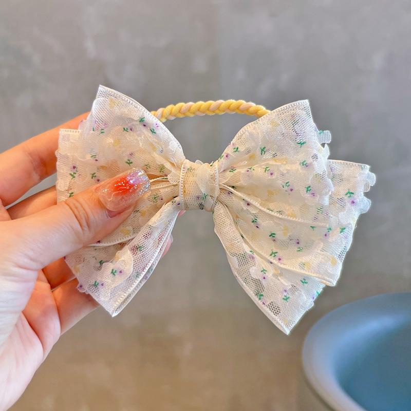 1PCS Lovely Fresh Floral Bow Kids Hairpins Children Headwear Baby Hair Clips Girl Hair Accessories Elastic Hair Bands