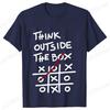 Retro Men's T-Shirt Think Outside The Box Print Short Sleeve T-Shirt Summer Casual Tees Top Loose Oversized T-Shirt for Men