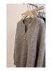 Women's Half-Zip Pure Wool Sweater - Stylish, Versatile, Thick Knit Pullover for Autumn & Winter