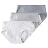 Women's 3 Pack Cotton Leakproof Period Underwear Middle Waist Comfortable Panties Blue Dark Grey Light Grey