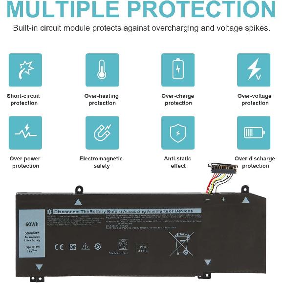 1F22N Laptop Battery for Dell Alienware M15 R1 M17 R1, G5 15 5590 5590-D2783W 5590-D2743B D2842W D2843W D2865B G7 15 7590 7790 D2785B