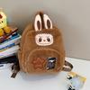 Plush Cartoon Capybara Backpack With Front Pouch For Teen School Travel