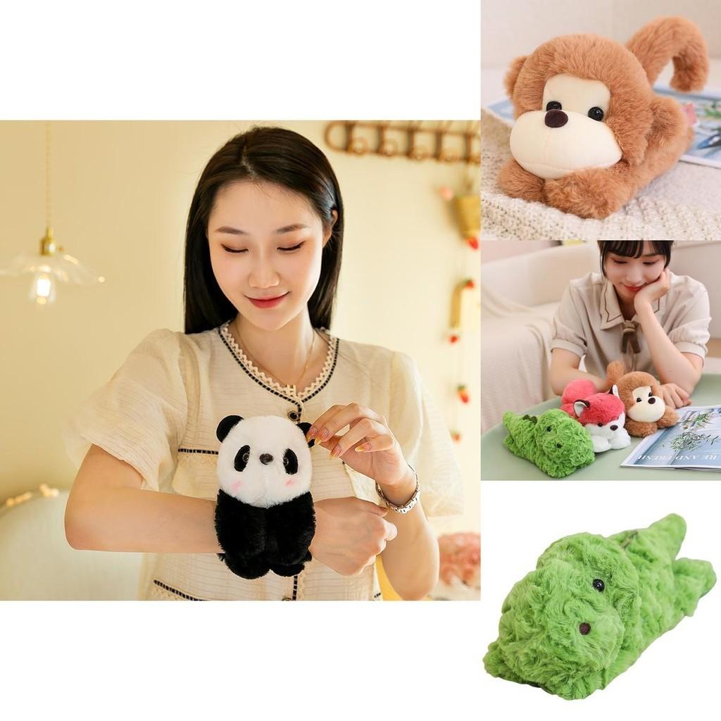 Cartoon Animal Panda Monkey Clap Bracelet Plush Toy Wristband Decorative Handicraft 80 Characters