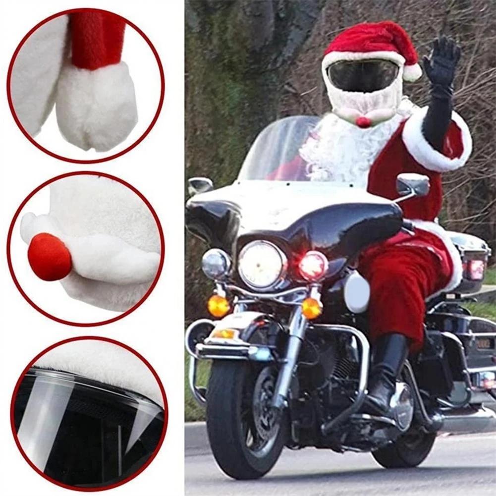 New Motorcycle Helmet Christmas Hat Plush Handmade Cute Helmet Cover Christmas Style Festive Touch Helmet Hood Sleeve
