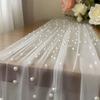 Outdoor wedding table flag pearl chiffon, holiday party, wedding party decoration, home table flag