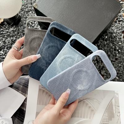 Simple Matte Cowboy Cloth Texture Leather Wireless Charging Magnetic For Magsafe Case For Google Pixel 9 8 7 Pro XL 7A 8A Cover