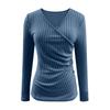 Women's Fashion Casual Long-Sleeve V-Neck -Color Pullover Knit Top