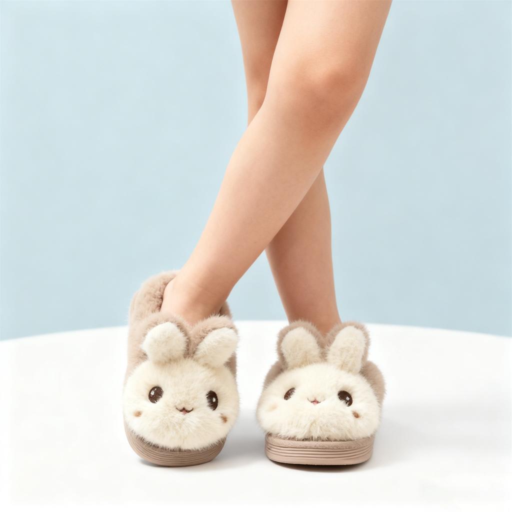 Winter Children Cotton Shoes Plush Cotton Slippers Boys Girls Cute Cartoon Comfort Anti Slip Indoor Warm Cold-proof Shoes