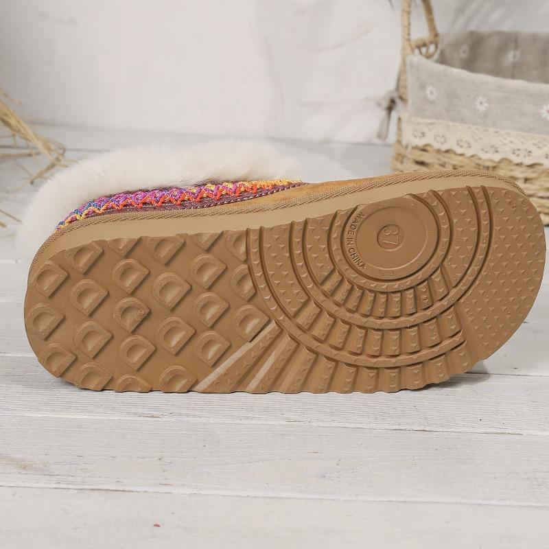 Winter Außenhandel neue gewebte kurze Schneestiefel Damen dicksohlige verdickte gefütterte dicksohlige Baumwollschuhe