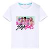 t shirt for kids boy 10year Kawaii Saja Boys Print 100%Cotton Tees anime Short kpop demon hunters Cute Tops girls clothes y2k