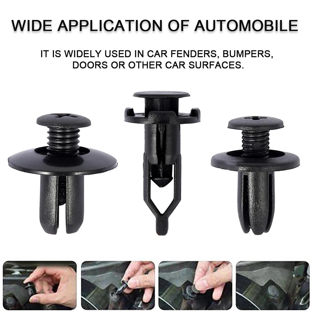 50pcs Auto Fastener Clip 6mm 8mm 9mm Car Retainer Kit Door Trim Panel Clips Plastic Fastener Screw Rivet Clips Car Accessories