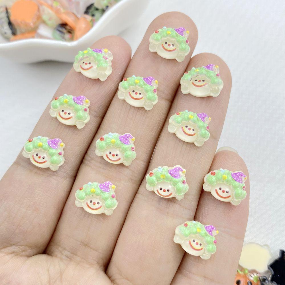 50Pcs New Cute Resin Small Halloween Collection Flat Back Ornament Jewelry Making Manicure Hairwear Accessories