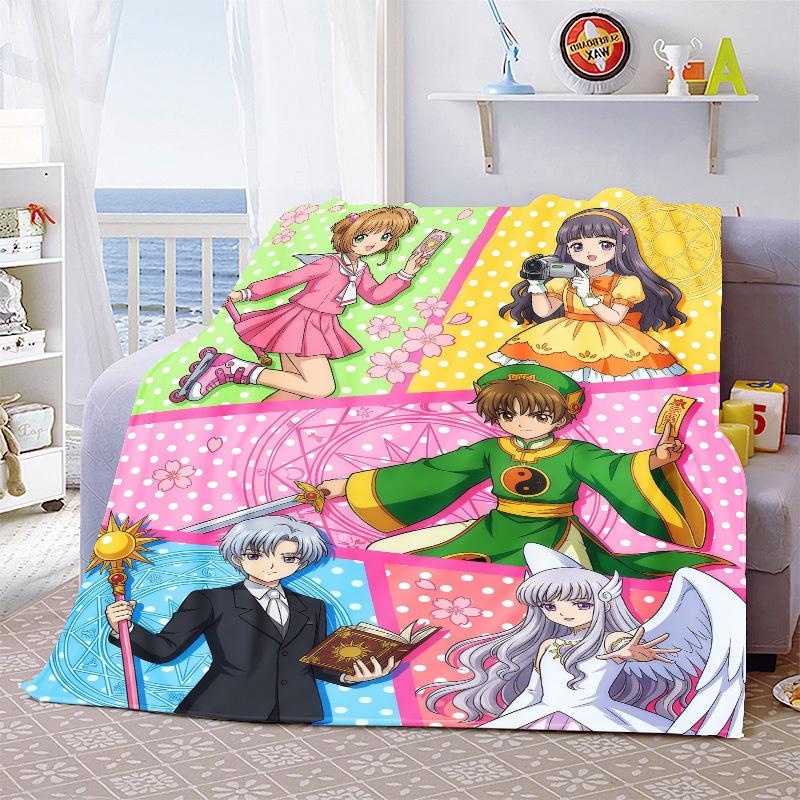 Cardcaptor Sakura Anime Throw Blanket Flannel Soft Warm Lightweight Blanket for Bed Sofa Home Decor -QJY