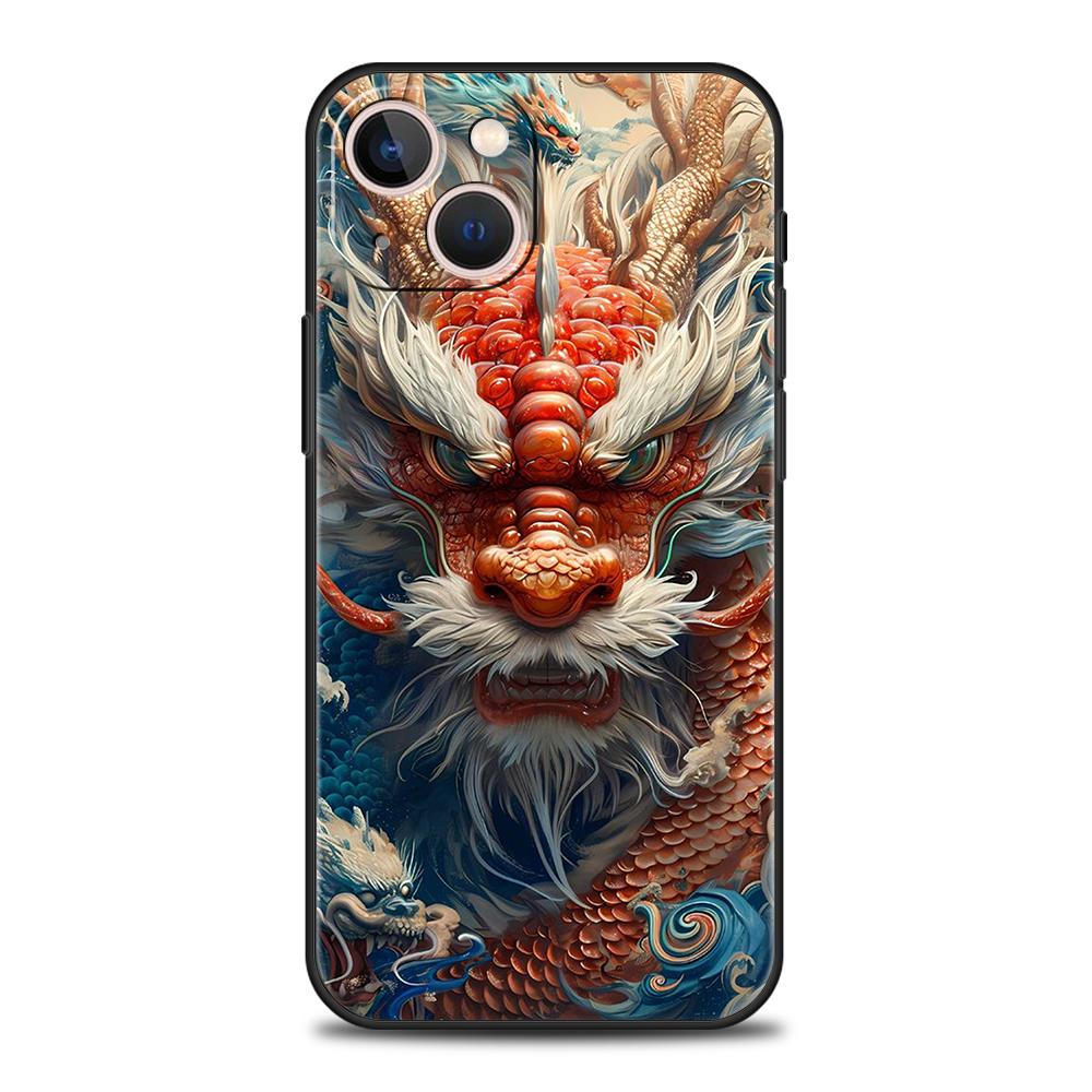 Cartoon Dragon Phone Case Cover for iPhone 16 15 14 13 12 Pro Max XR XS X 11 7 8 Plus Shockproof Silicone Soft Shell Capas Bags